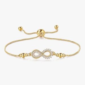 NEW 18K Gold Plated Elegant Gold Infinity Bracelet